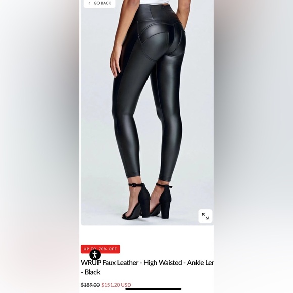 High-Waisted Black Faux Leather Leggings - Picture 4 of 4
